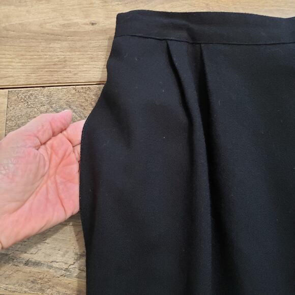 Kasper Wool Black Knee Length Pleated Lined Career Pencil Skirt Size 4 Corpcore - Picture 6 of 9
